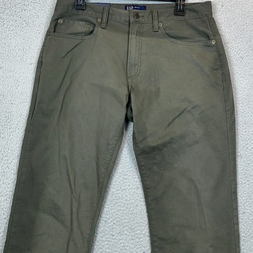 NEW Gap Denim Jeans Mens 32X32 Olive Green Slim Fit Tapered Leg Stretch 5-Pocket
